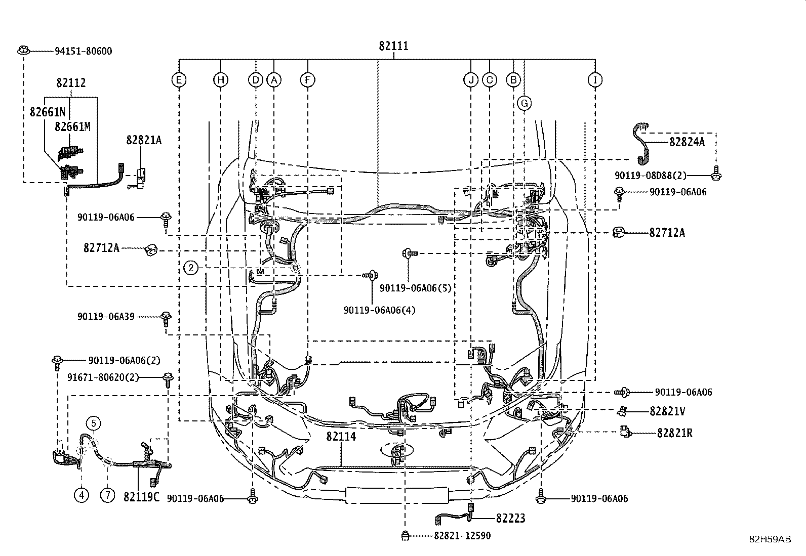 Toyota 82199-60050 WIRE, FLOOR