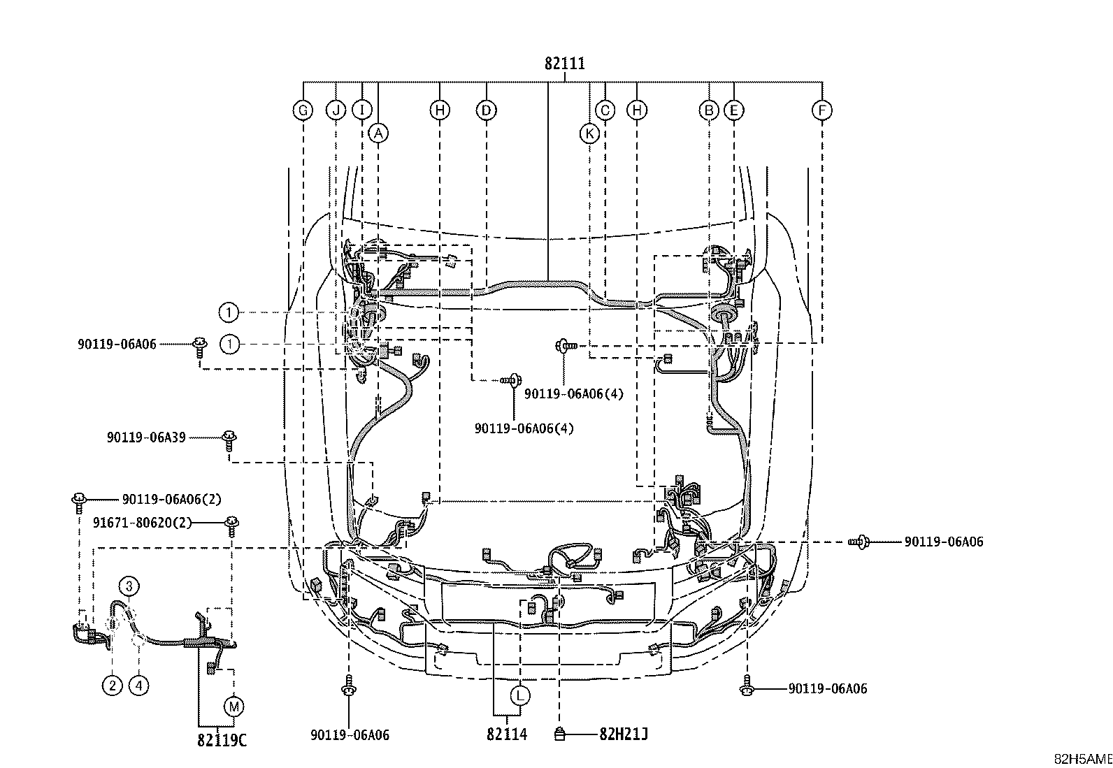 82122-60C30 WIRE, ENGINE, NO.2 product image
