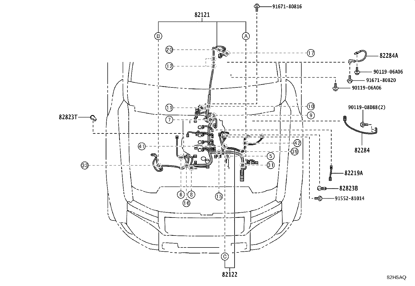 82122-60C30 WIRE, ENGINE, NO.2 product image