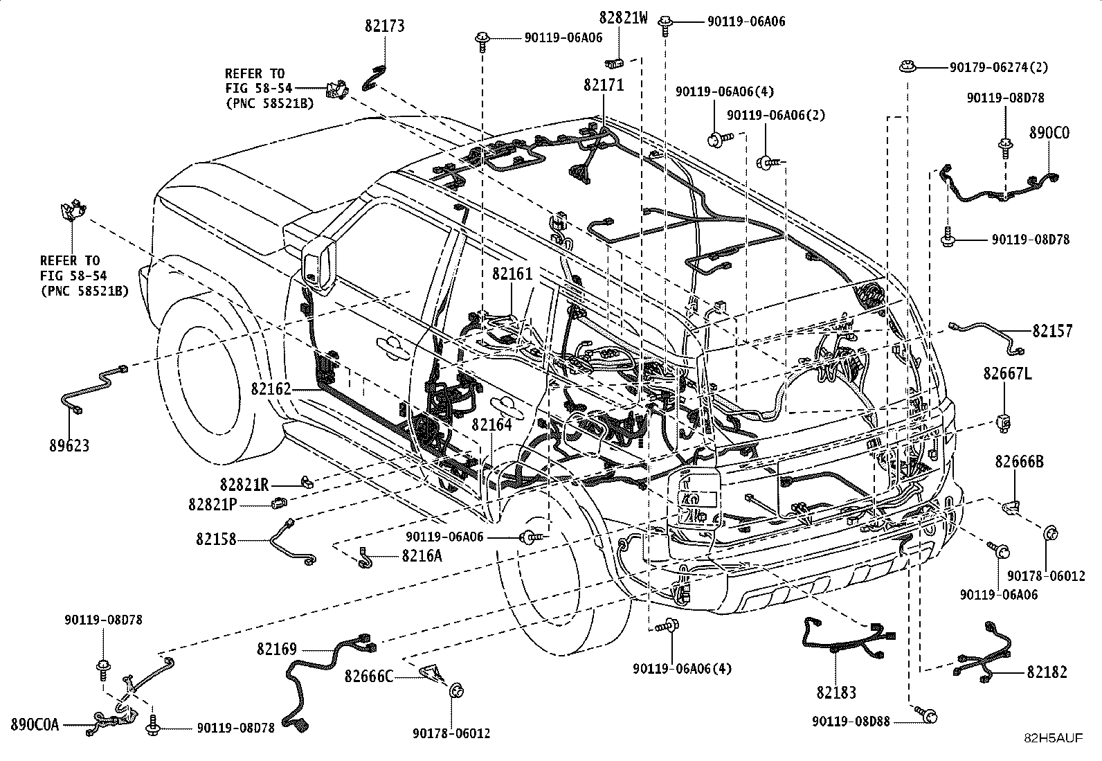 82122-60C30 WIRE, ENGINE, NO.2 product image