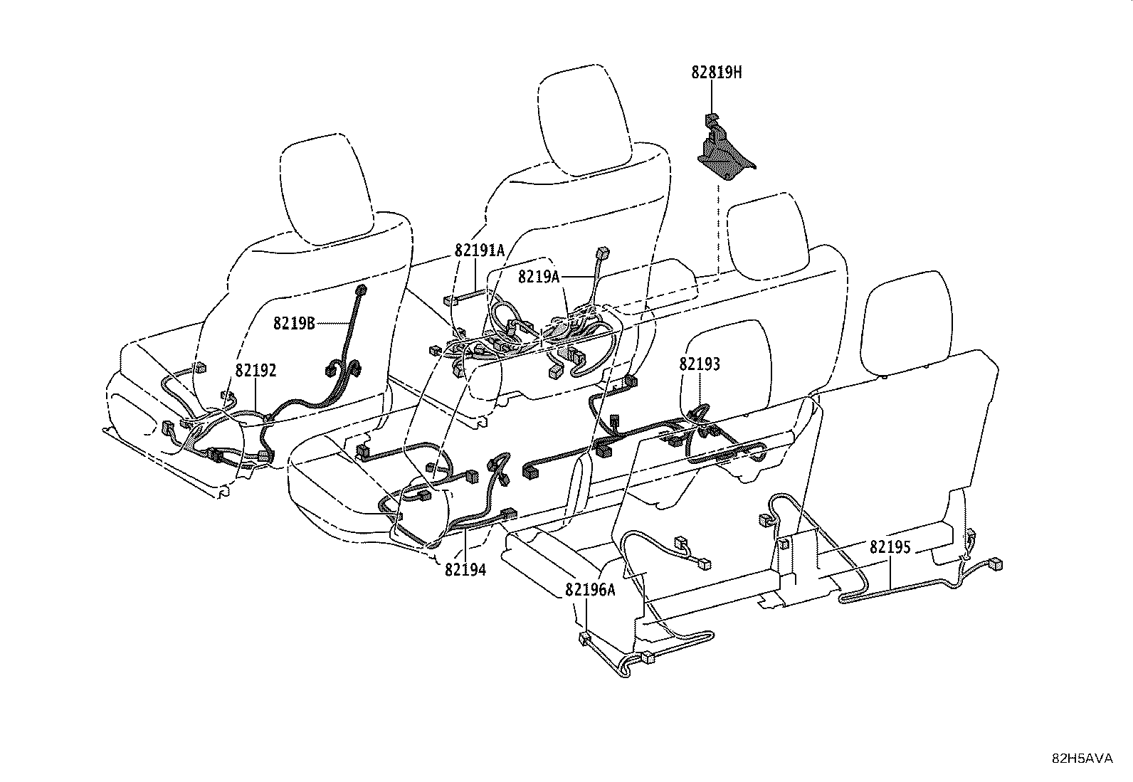 82122-60C30 WIRE, ENGINE, NO.2 product image