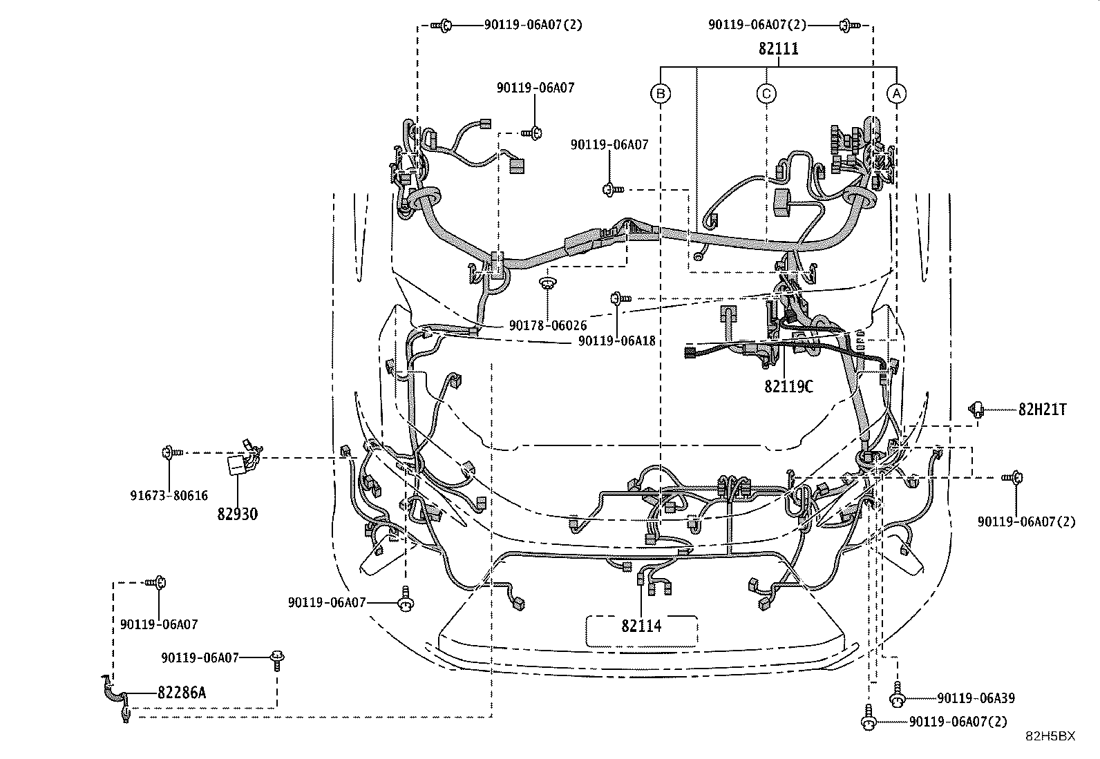 82817-V2B50 PROTECTOR, WIRING HARNESS, NO.1 product image