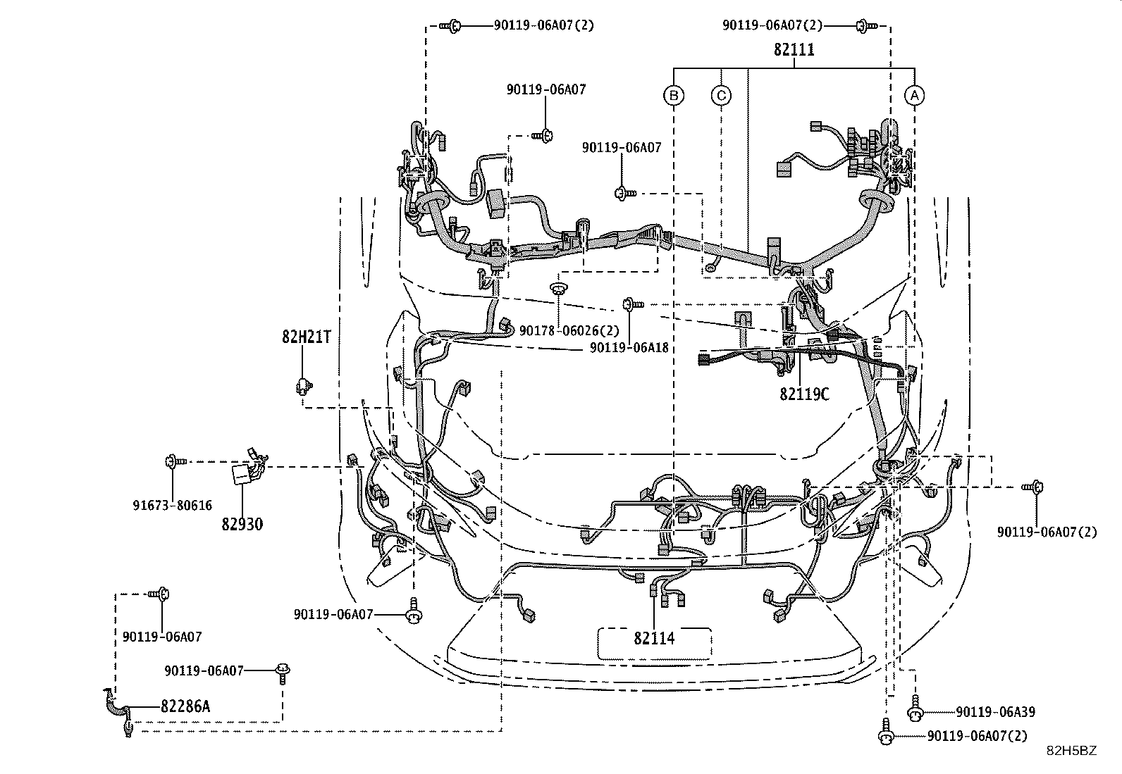 82817-V2B50 PROTECTOR, WIRING HARNESS, NO.1 product image