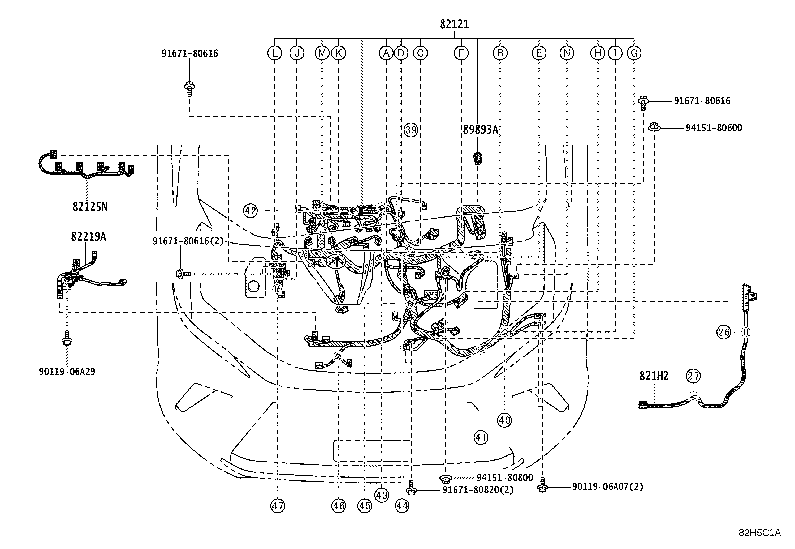 82817-V2B50 PROTECTOR, WIRING HARNESS, NO.1 product image