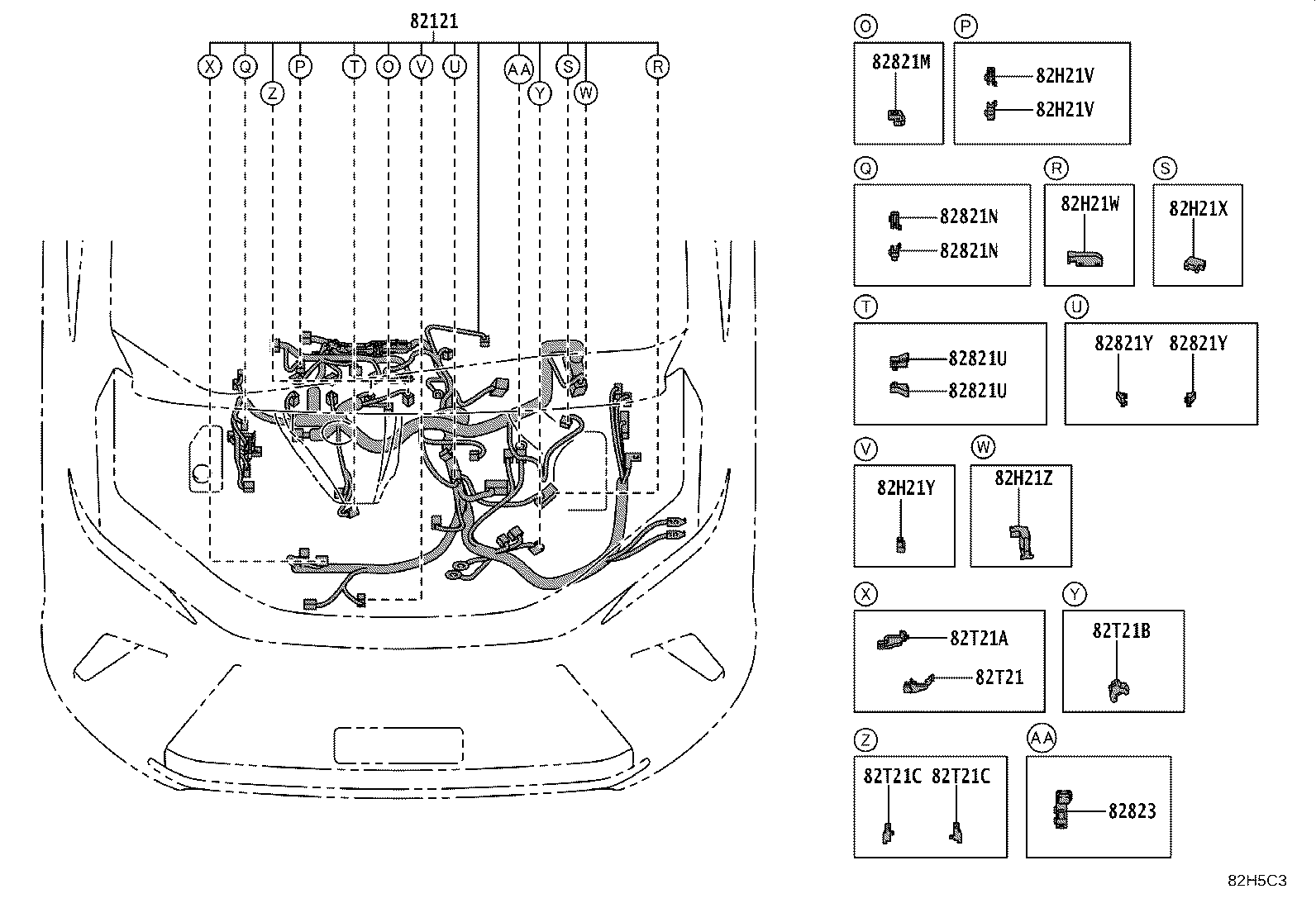 82817-V2B50 PROTECTOR, WIRING HARNESS, NO.1 product image
