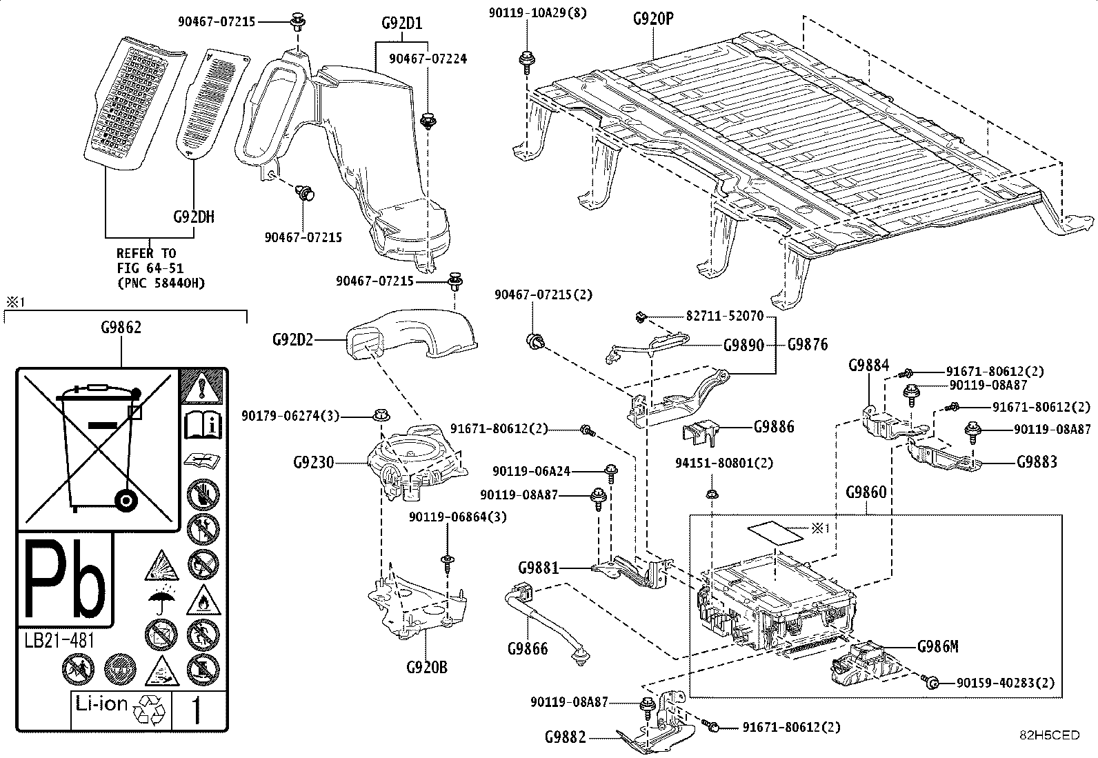 G920B-60010 BRACKET SUB-ASSY, HV BATTERY CARRIER, NO.1 product image