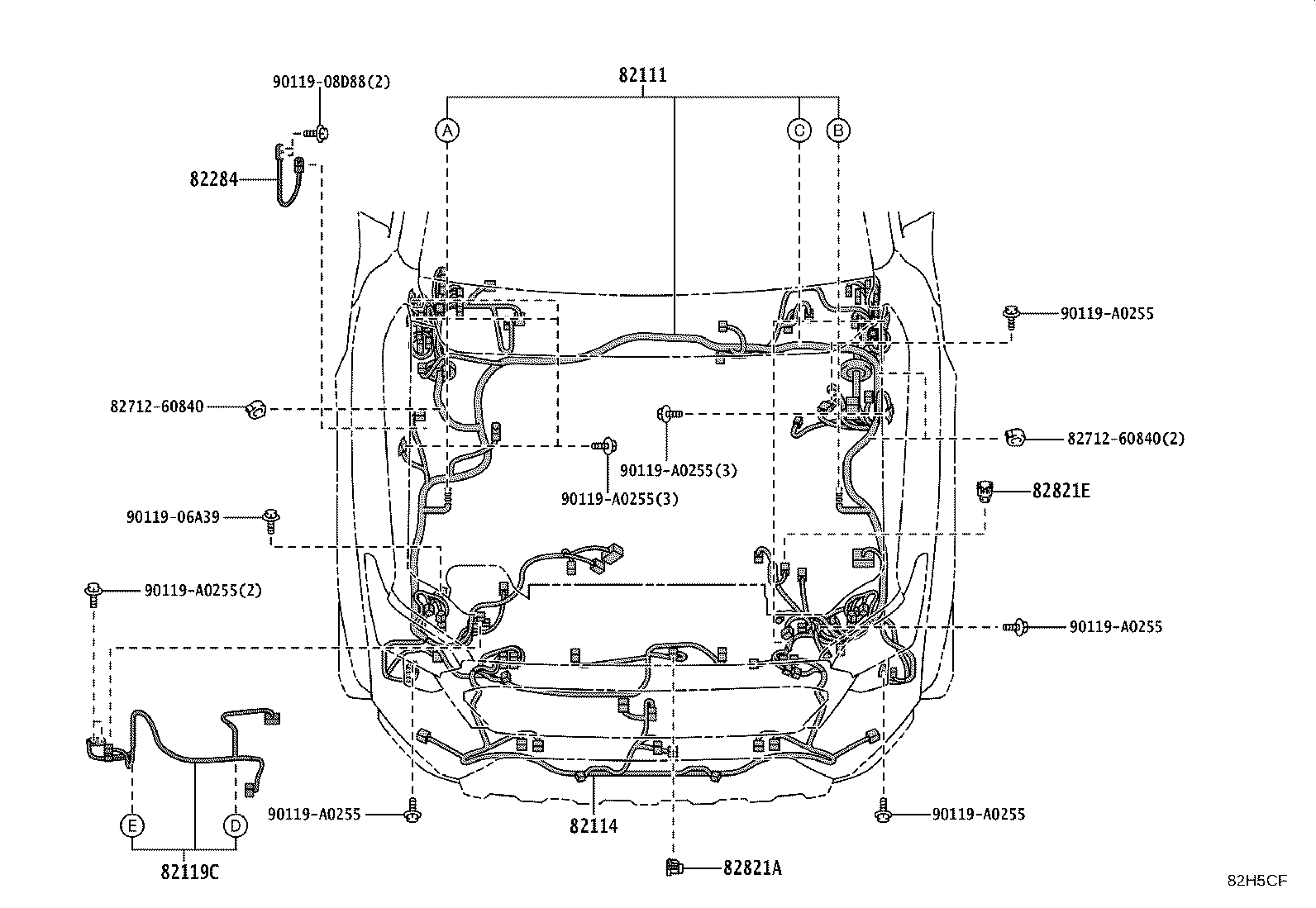 82817-04650 PROTECTOR, WIRING HARNESS, NO.2 product image