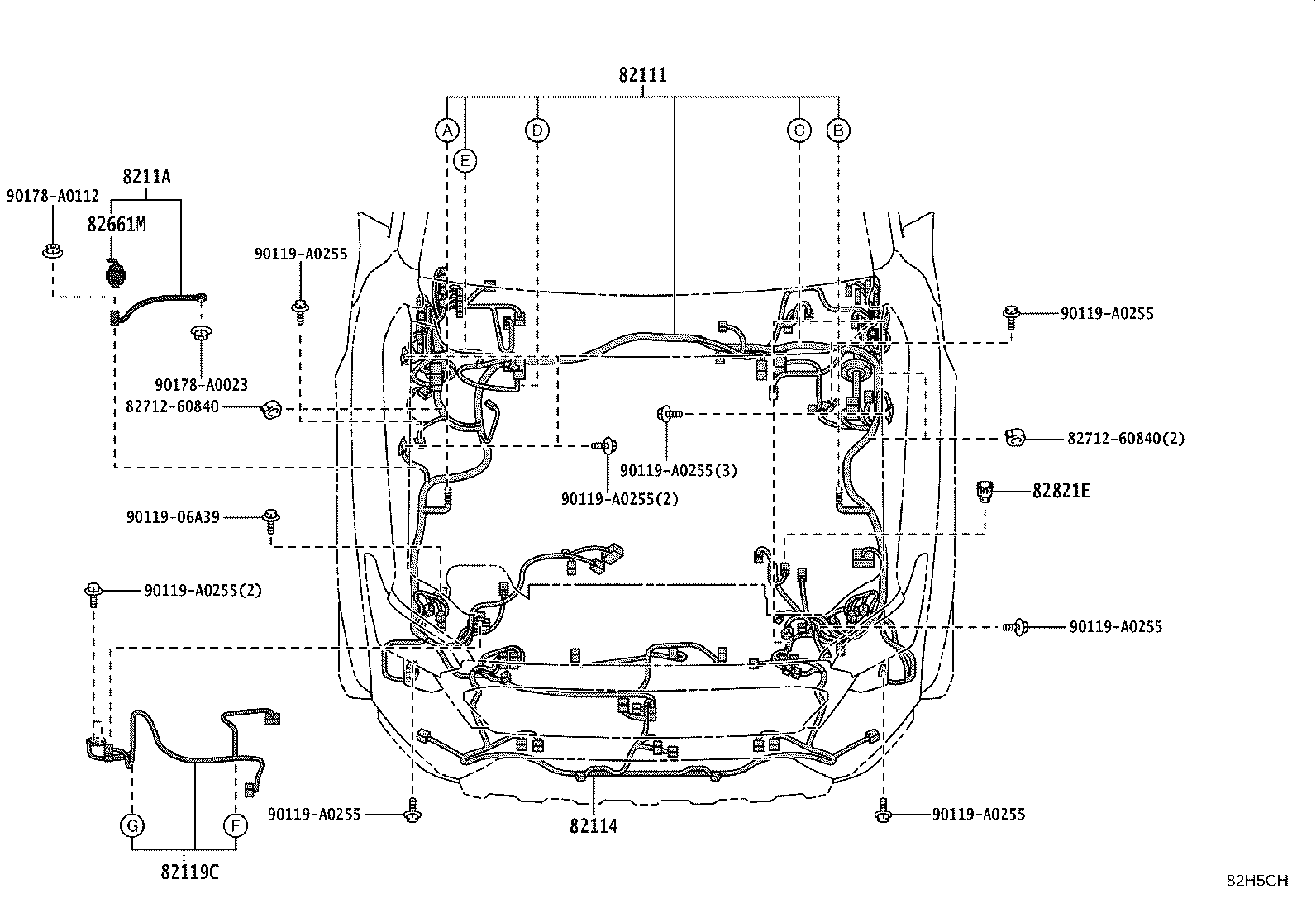 82817-04650 PROTECTOR, WIRING HARNESS, NO.2 product image