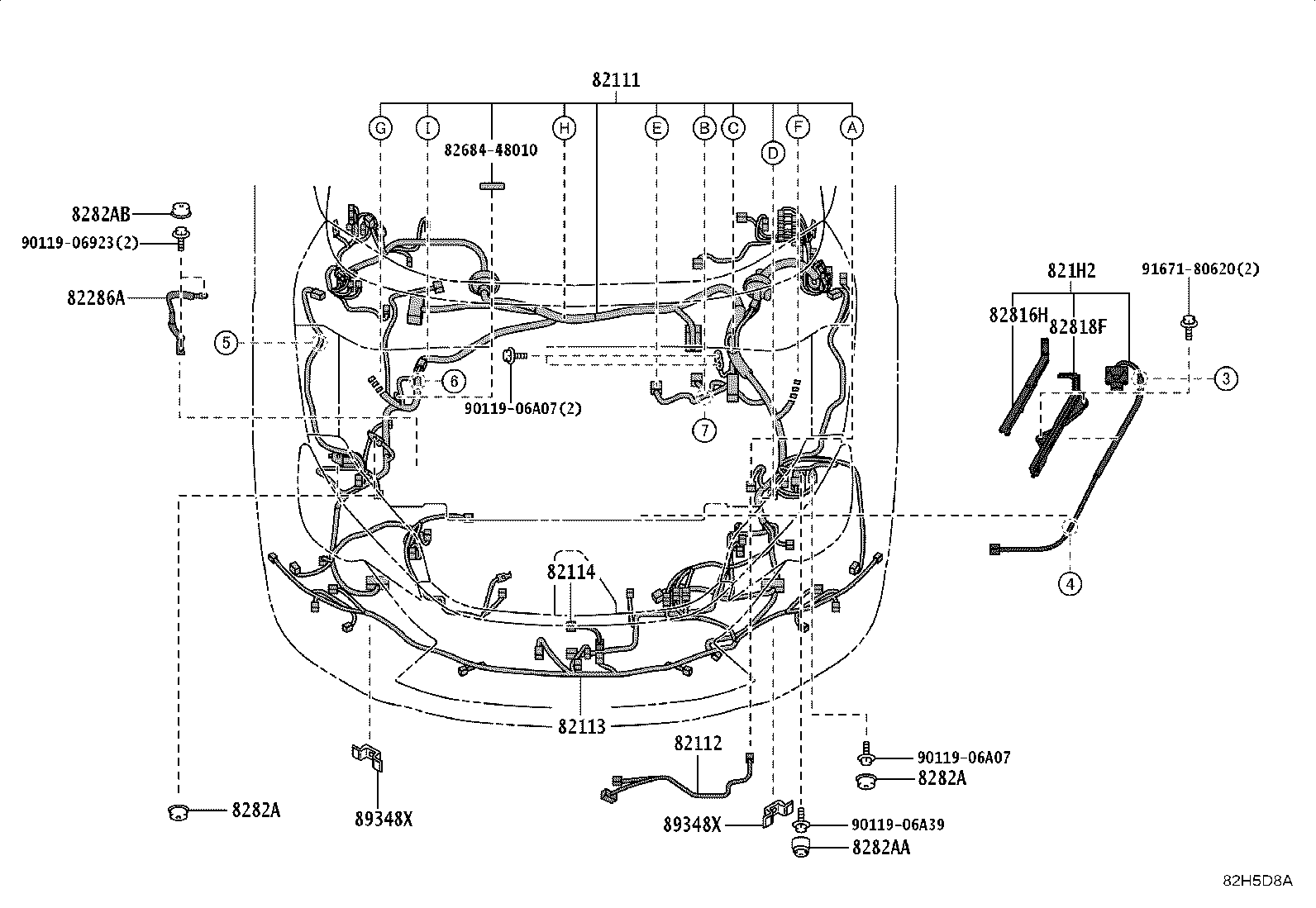 82140-52220 WIRE, INSTRUMENT PANEL, NO.2 product image