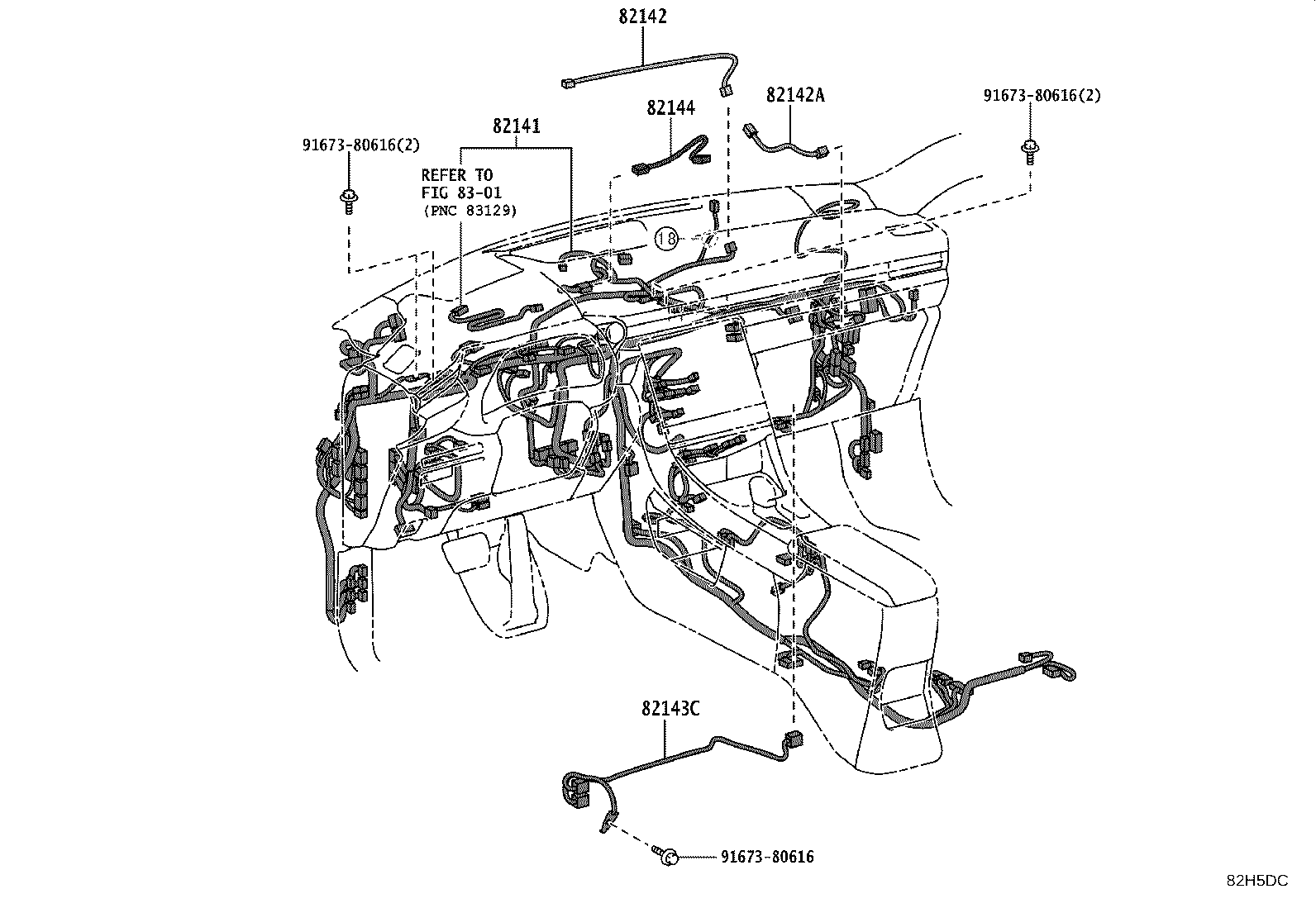 82140-52220 WIRE, INSTRUMENT PANEL, NO.2 product image