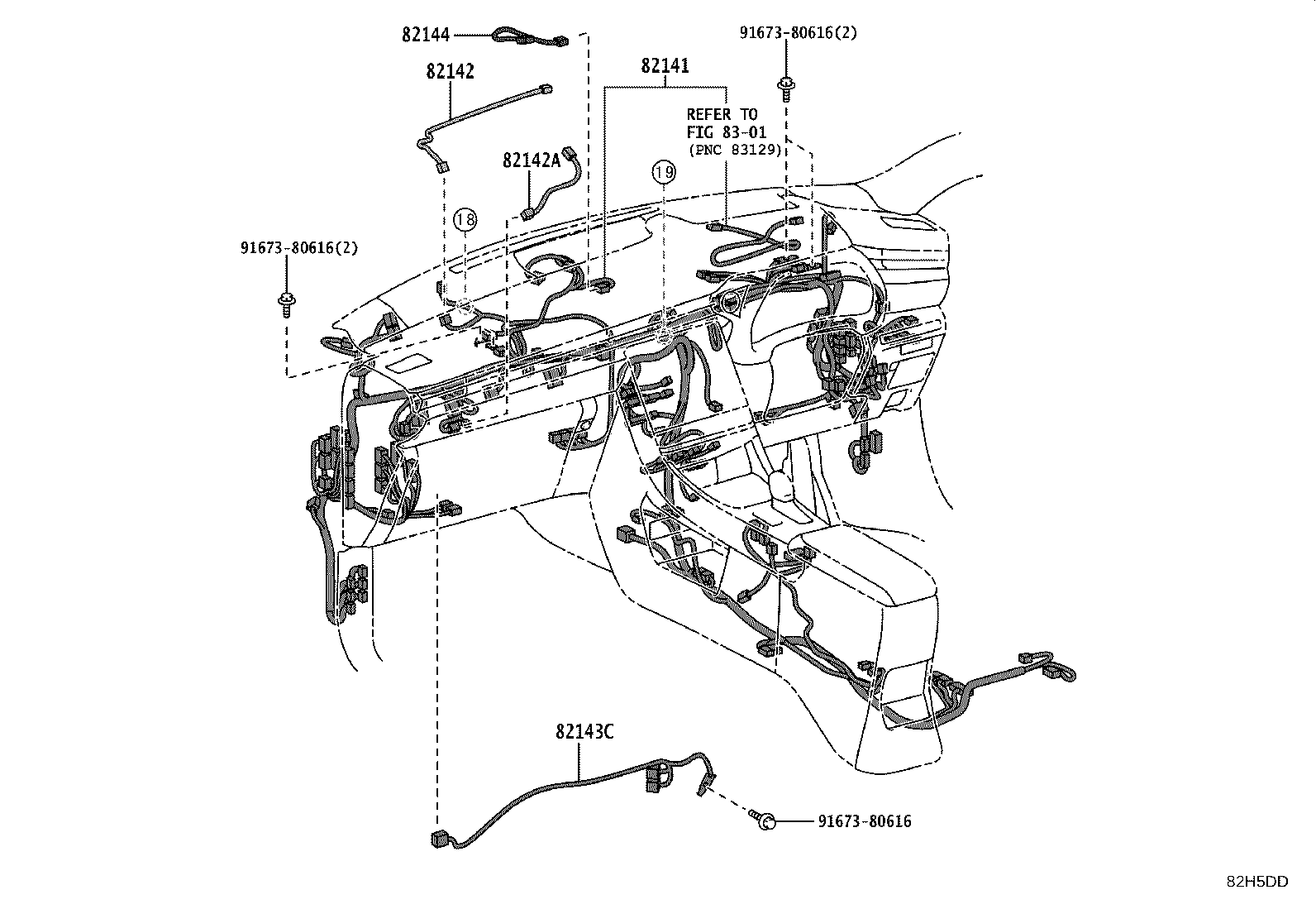 82140-52220 WIRE, INSTRUMENT PANEL, NO.2 product image