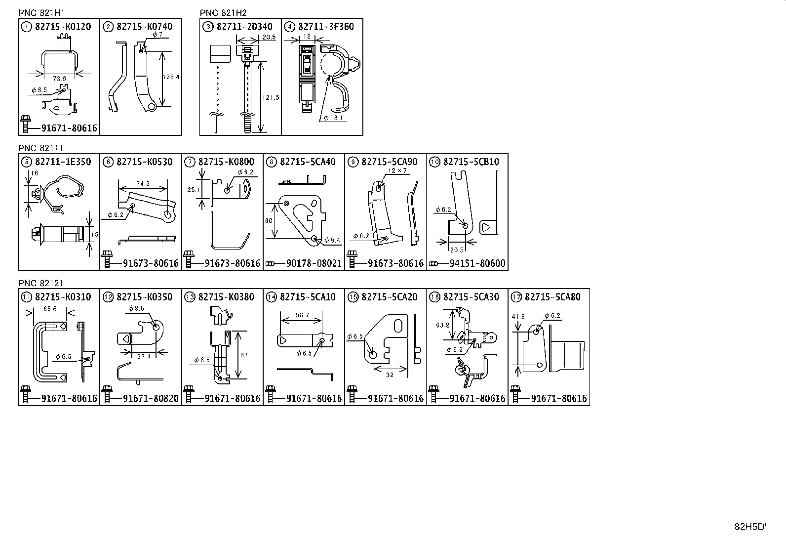 82140-52220 WIRE, INSTRUMENT PANEL, NO.2 product image