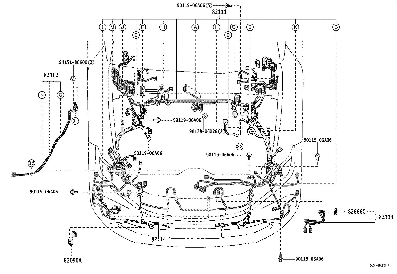82153-30C30 WIRE, REAR DOOR, NO.1 product image