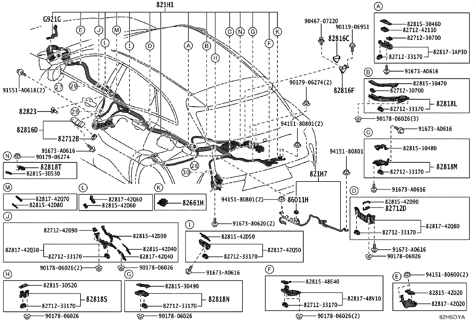 82712-42100 SUPPORT, WIRING HARNESS product image