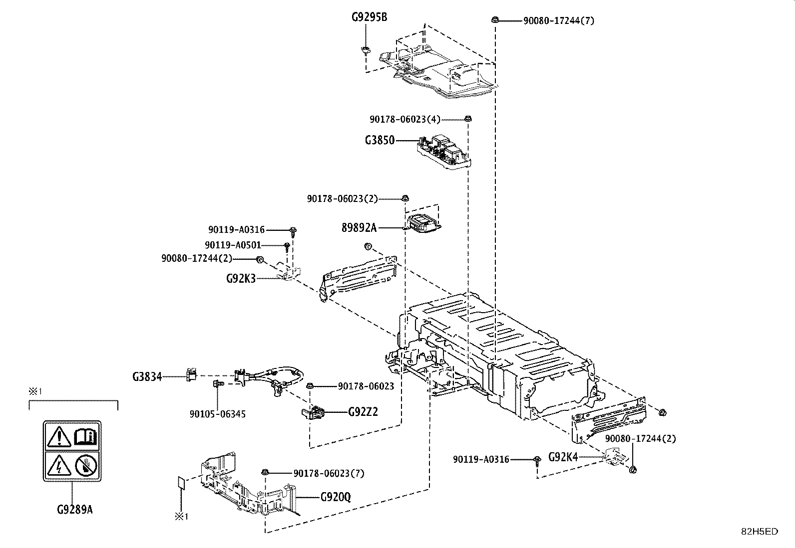 G92KF-0C010 BRACKET, HYBRID BATTERY CARRIER, NO.2 product image