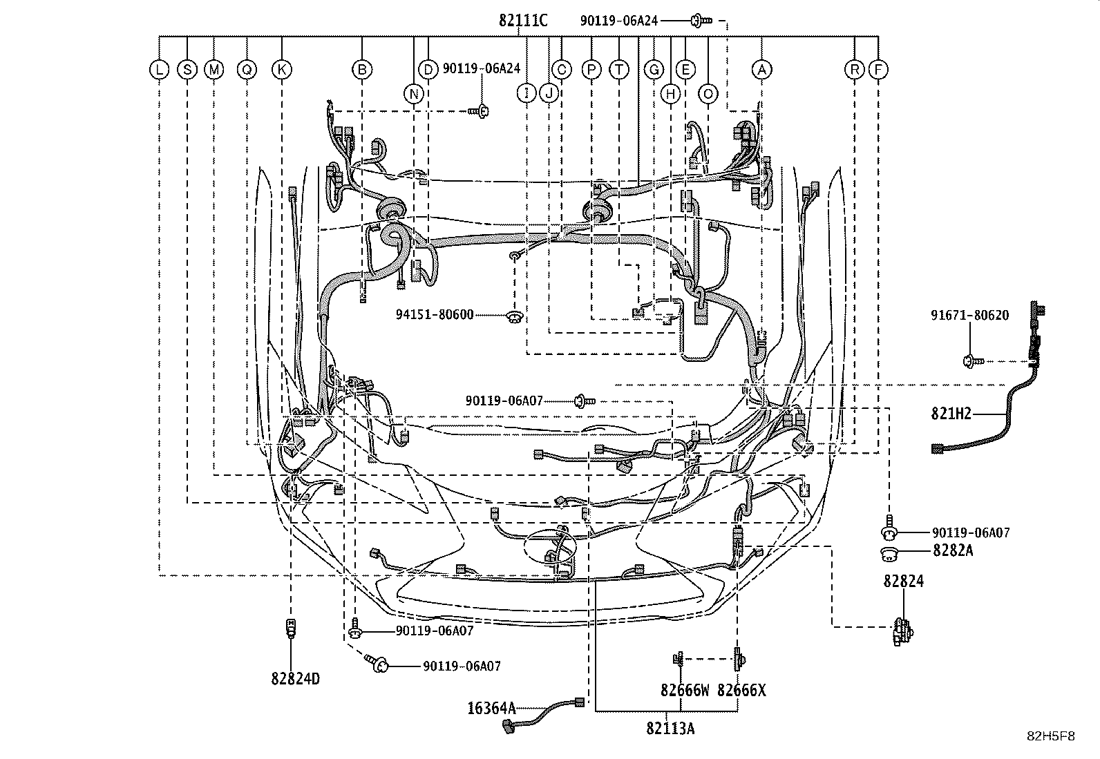 82111-76X60 WIRE, MOTOR COMPARTMENT, MAIN product image