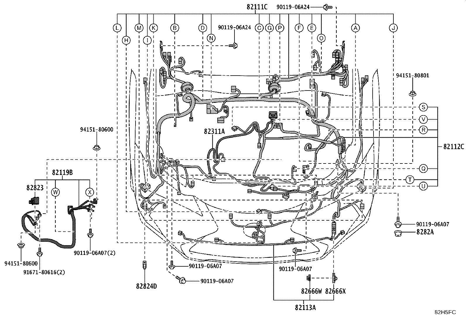 82111-76X60 WIRE, MOTOR COMPARTMENT, MAIN product image