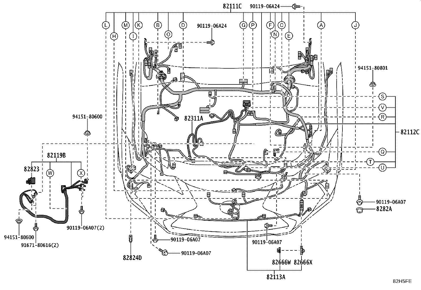 82111-76X60 WIRE, MOTOR COMPARTMENT, MAIN product image