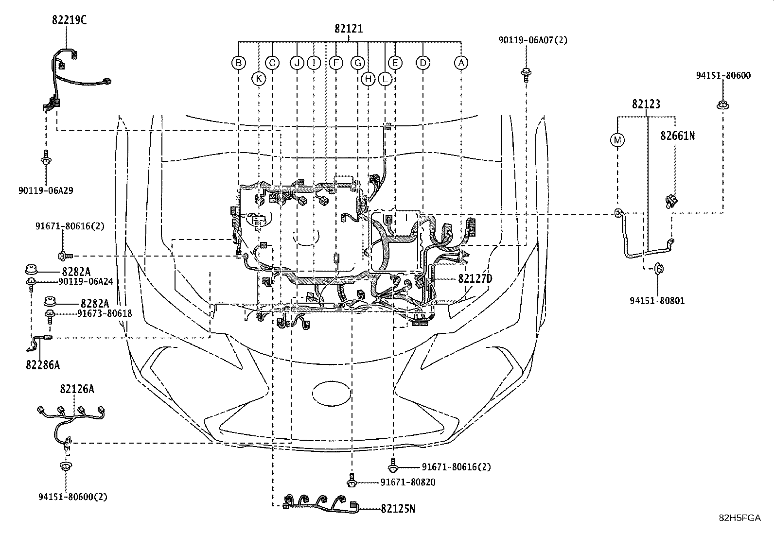 82111-76X60 WIRE, MOTOR COMPARTMENT, MAIN product image