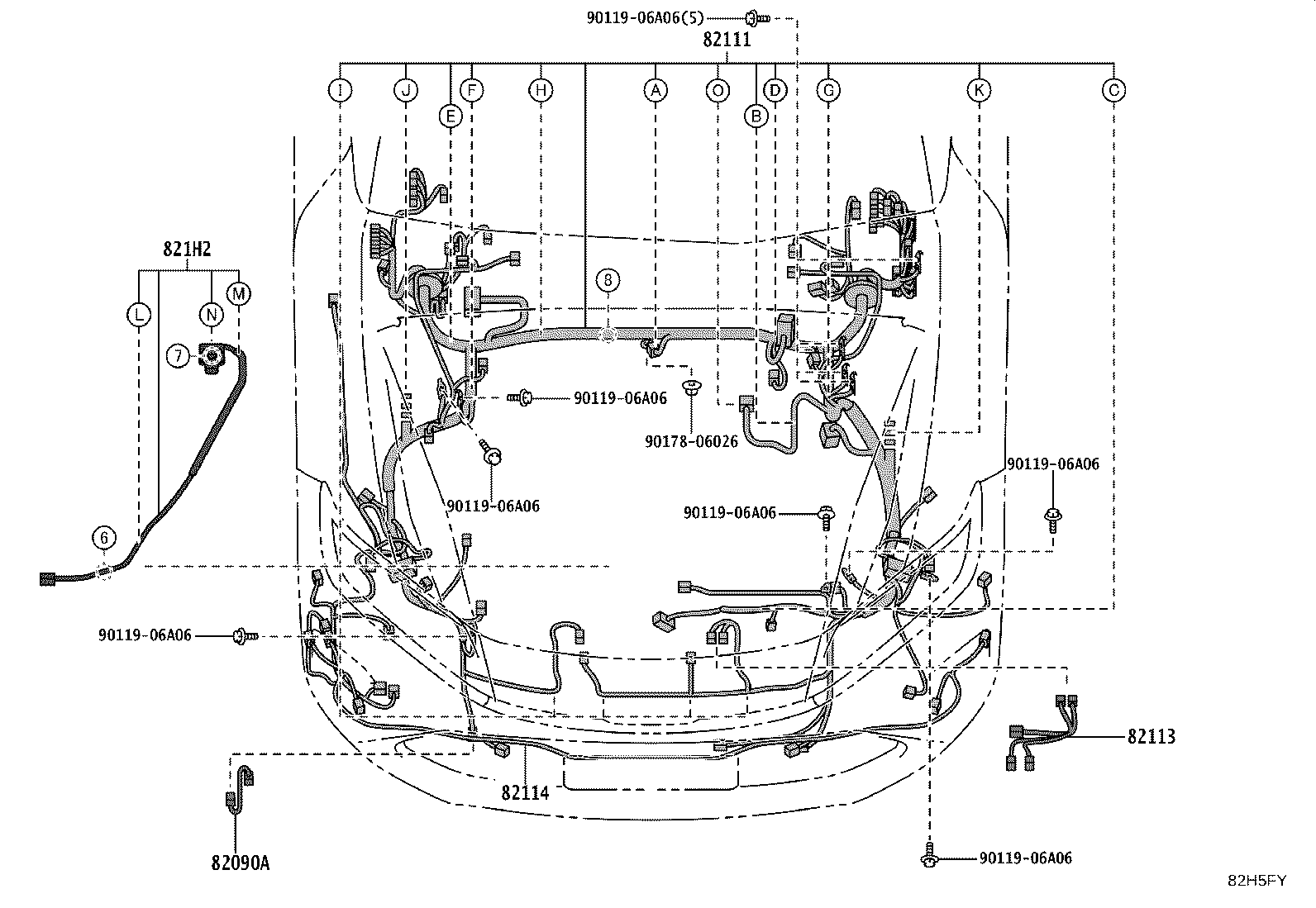 82153-30F20 WIRE, REAR DOOR, NO.1 product image