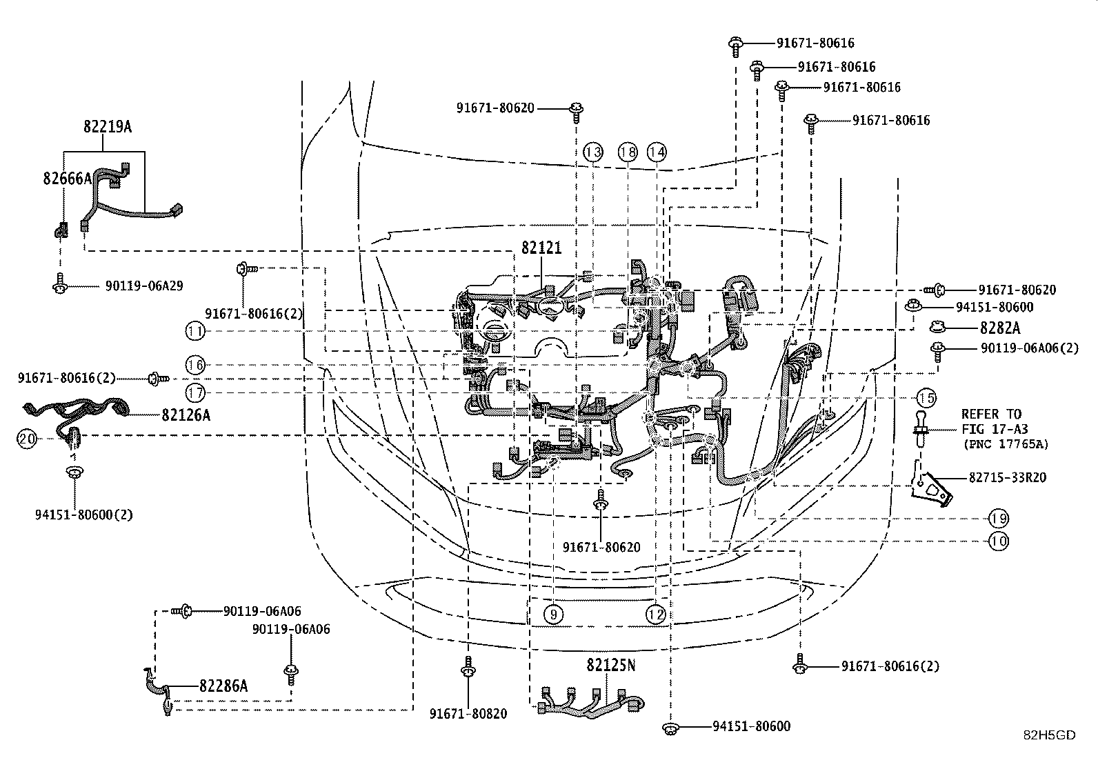 82153-30F20 WIRE, REAR DOOR, NO.1 product image