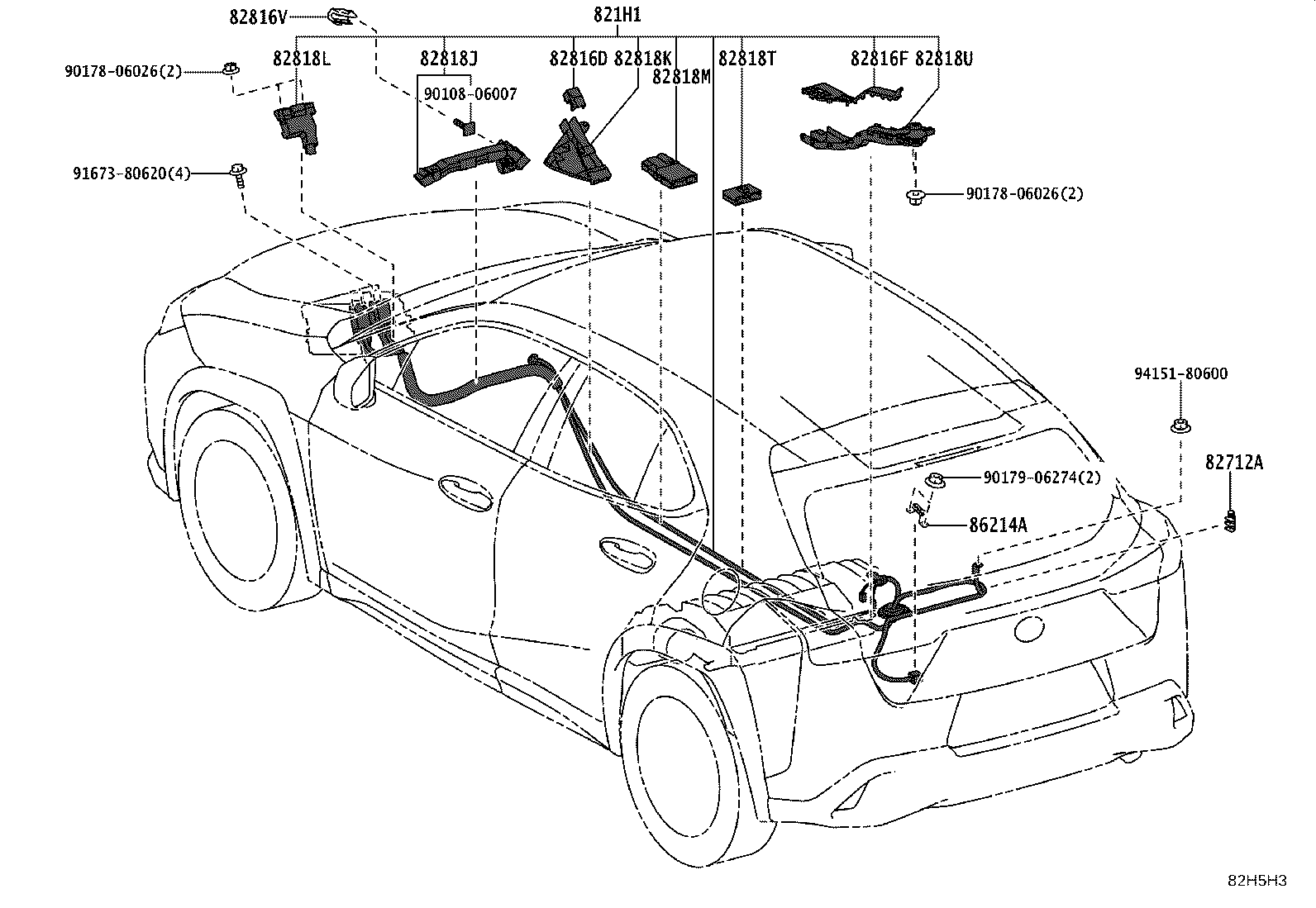 82142-76F00 WIRE, INSTRUMENT PANEL, NO.2 product image