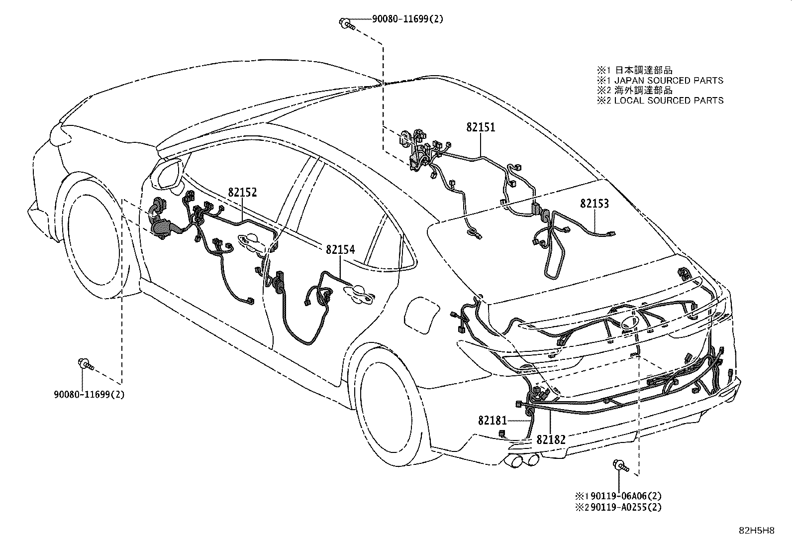 82191-AQ040 WIRE, FRONT SEAT, RH product image