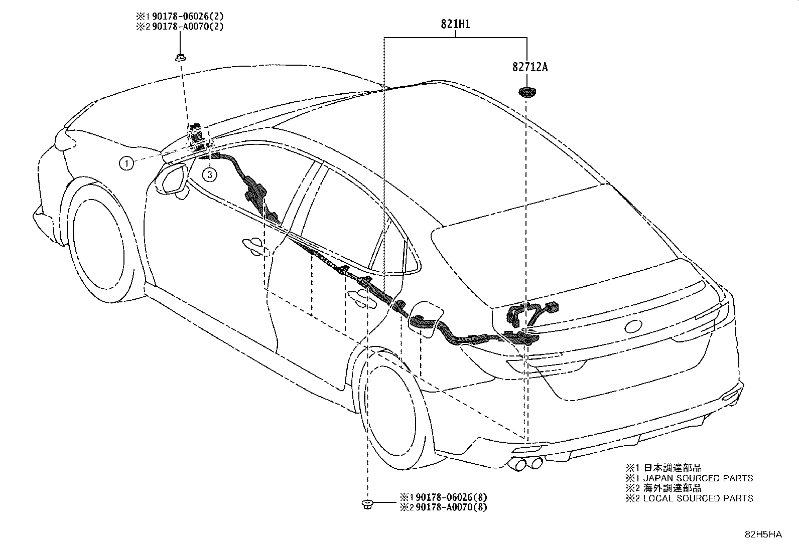 82191-AQ040 WIRE, FRONT SEAT, RH product image