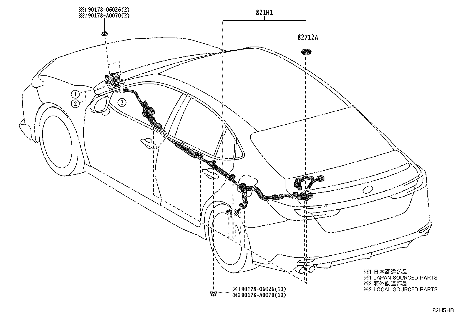 82191-AQ040 WIRE, FRONT SEAT, RH product image