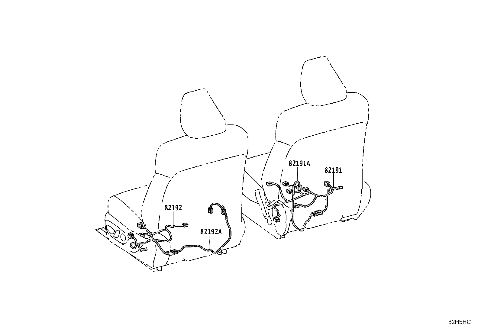 82191-AQ040 WIRE, FRONT SEAT, RH product image