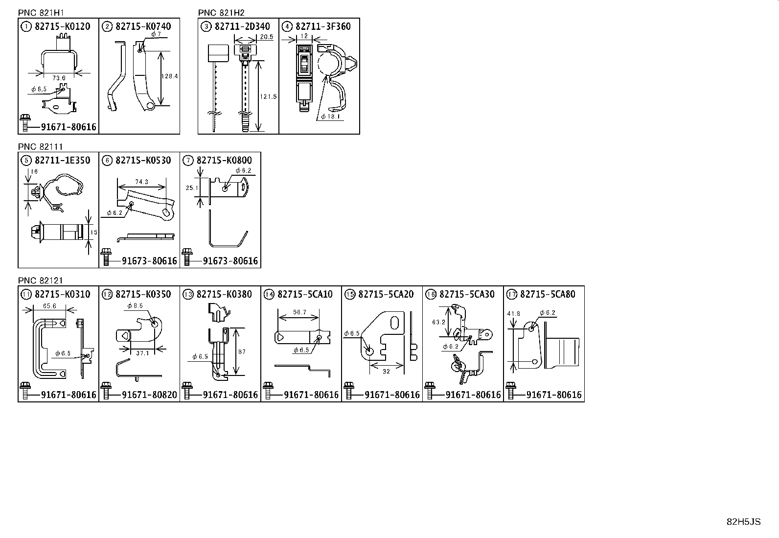 82169-52050 WIRE, FLOOR, NO.6 product image