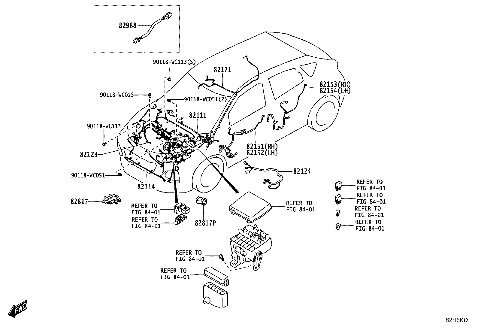 82121-WC018 WIRE, ENGINE, NO.4 product image