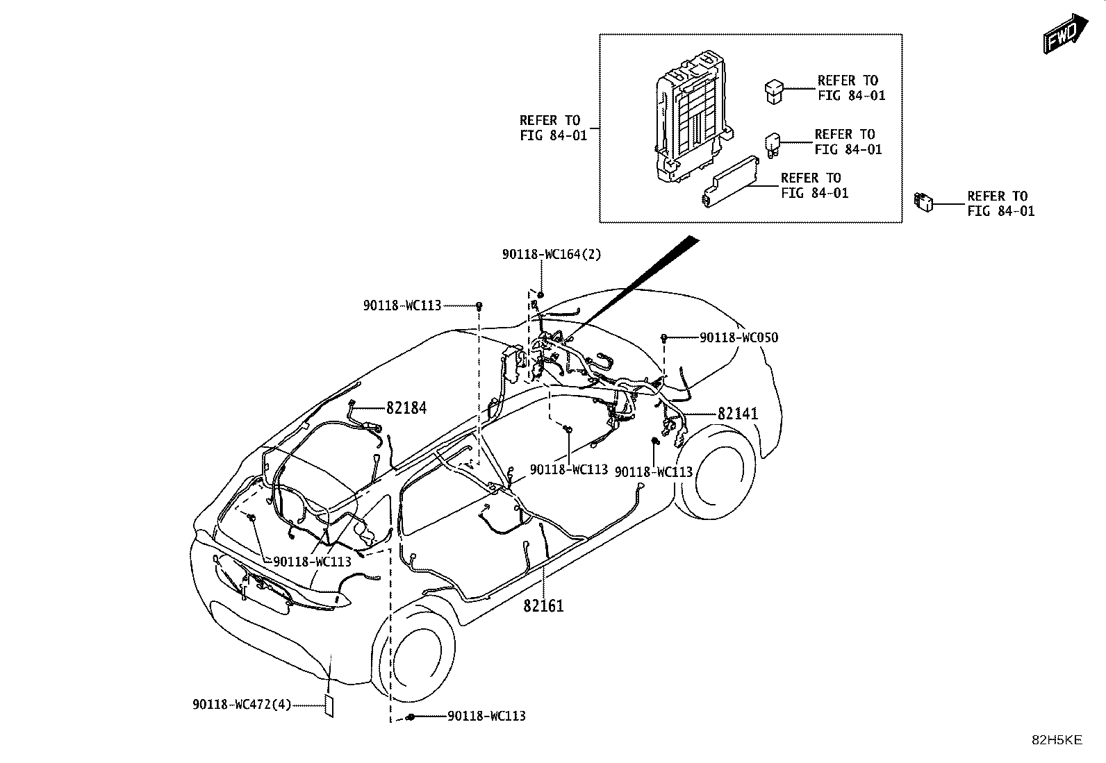 82121-WC018 WIRE, ENGINE, NO.4 product image