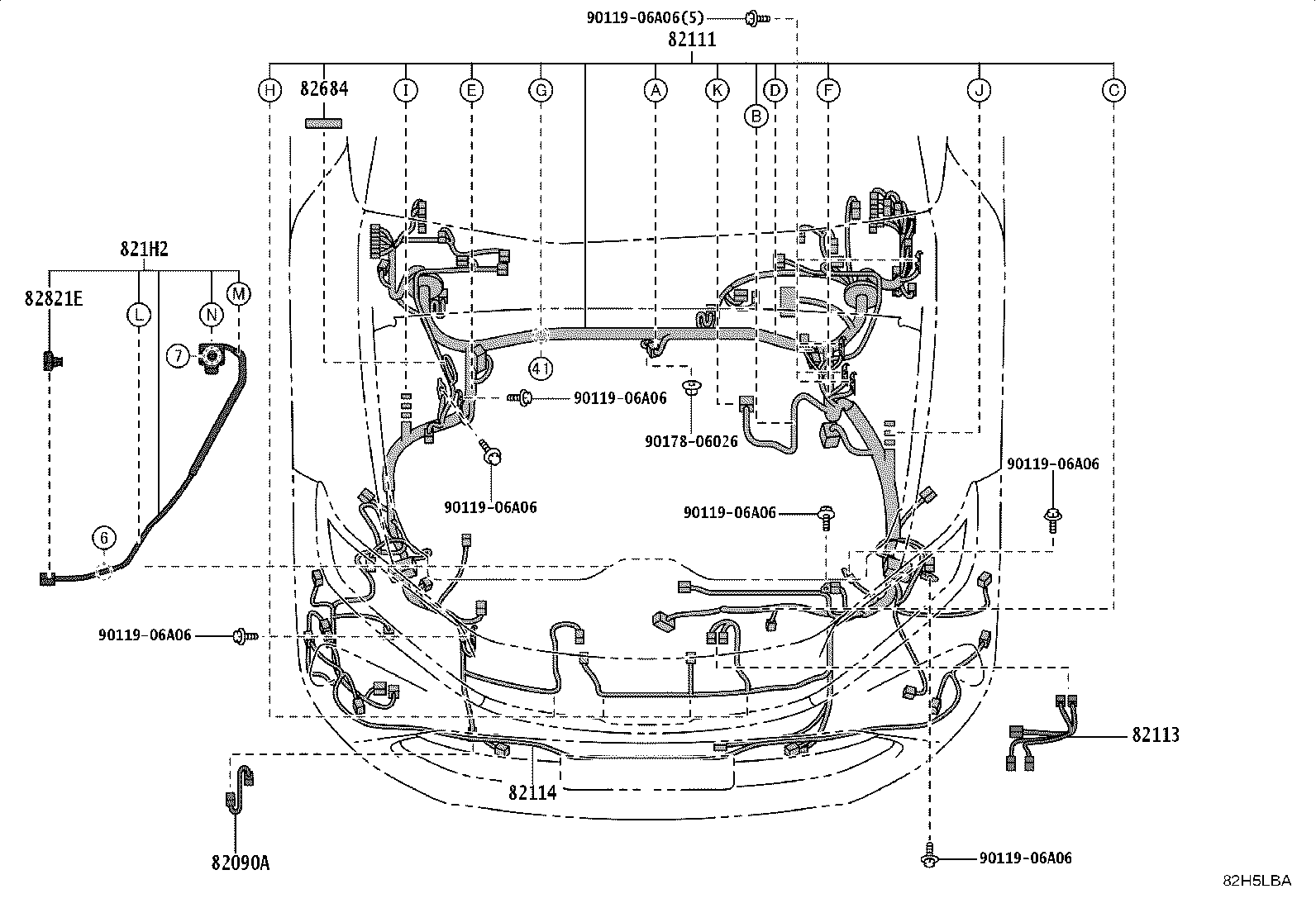 82712-42100 SUPPORT, WIRING HARNESS product image