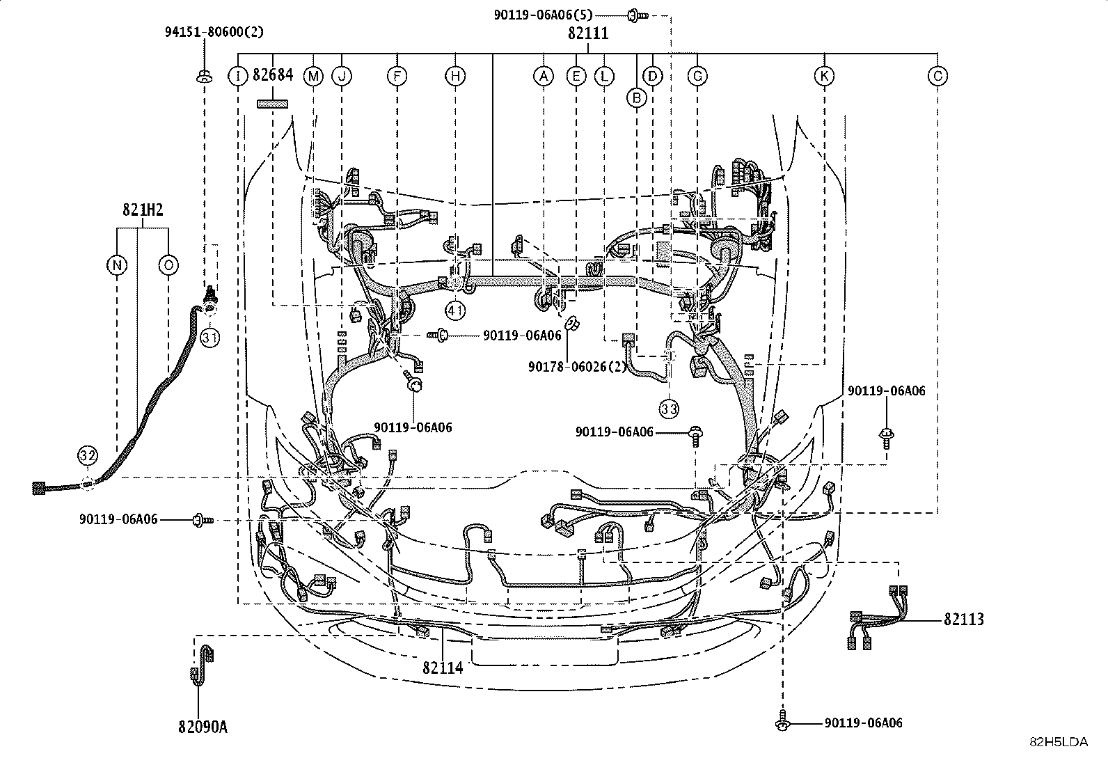 82712-42100 SUPPORT, WIRING HARNESS product image