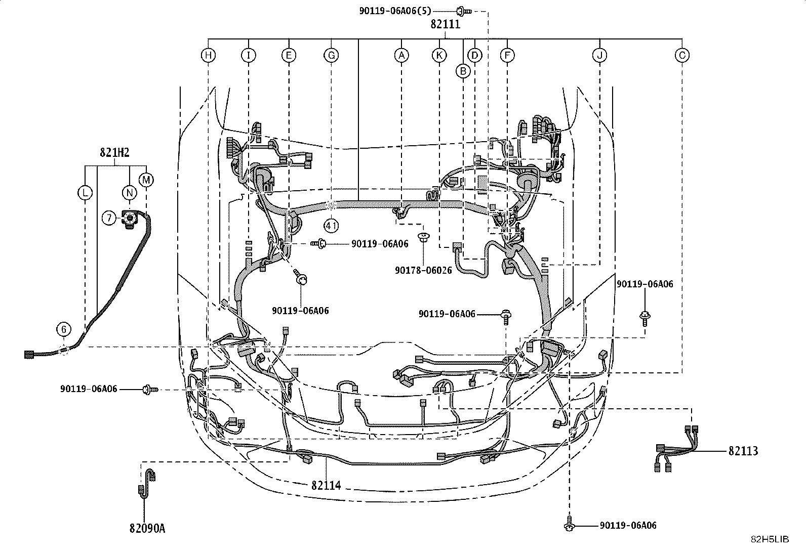 82154-30C80 WIRE, REAR DOOR, NO.2 product image