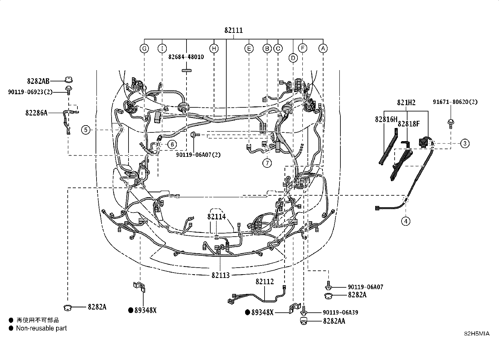 82169-52050 WIRE, FLOOR, NO.6 product image