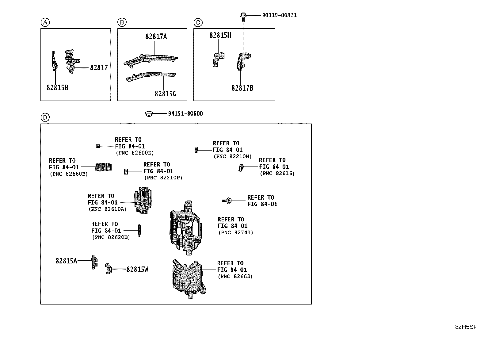 82154-52810 WIRE, REAR DOOR, NO.2 product image