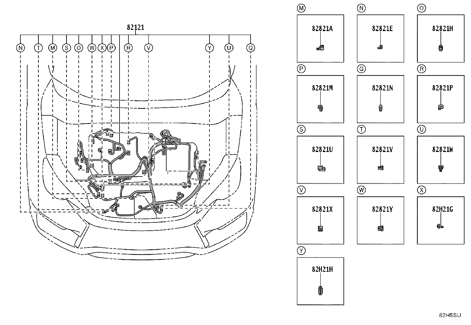 82154-52810 WIRE, REAR DOOR, NO.2 product image