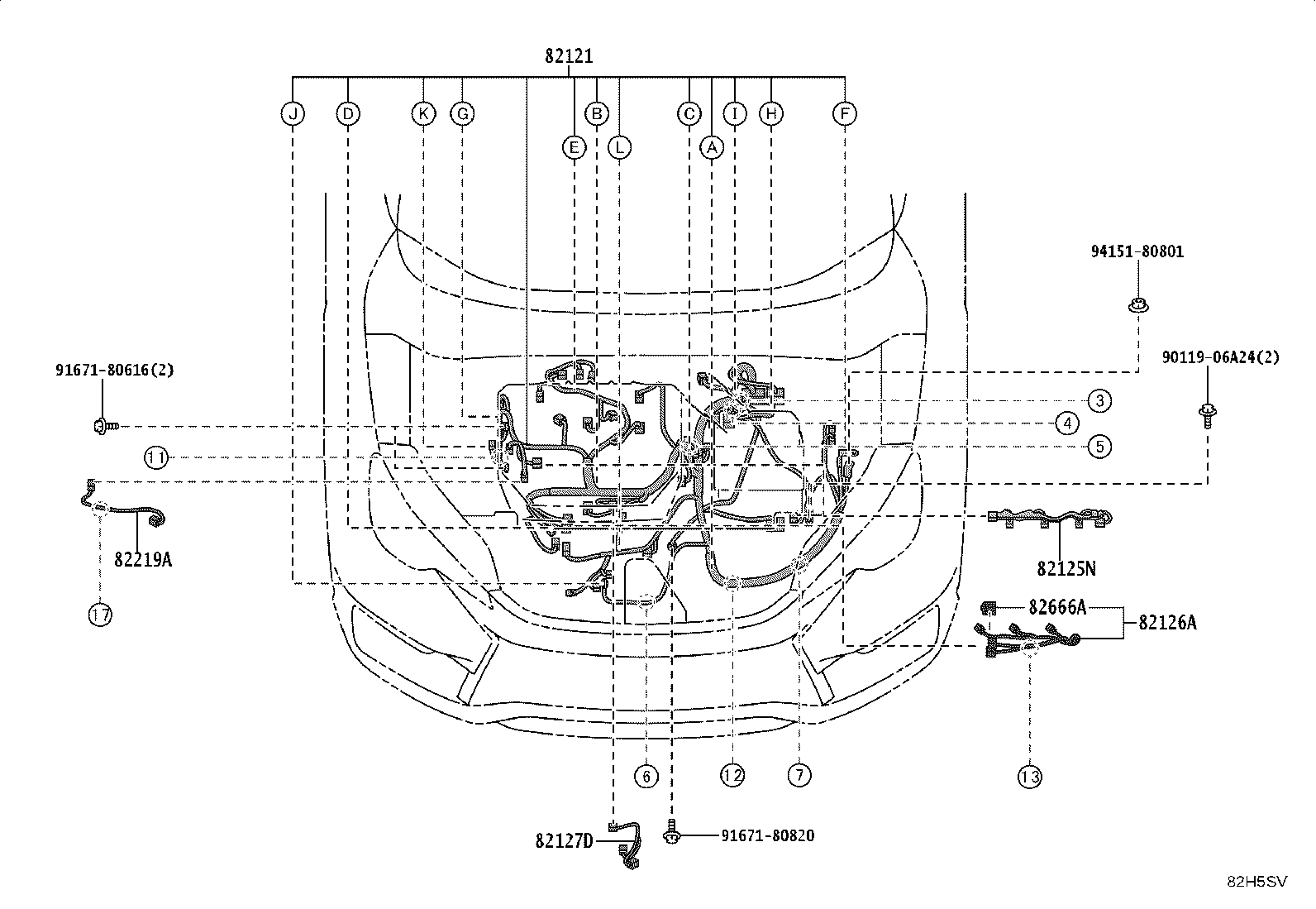 82113-52C40 WIRE, ENGINE ROOM, NO.3 product image