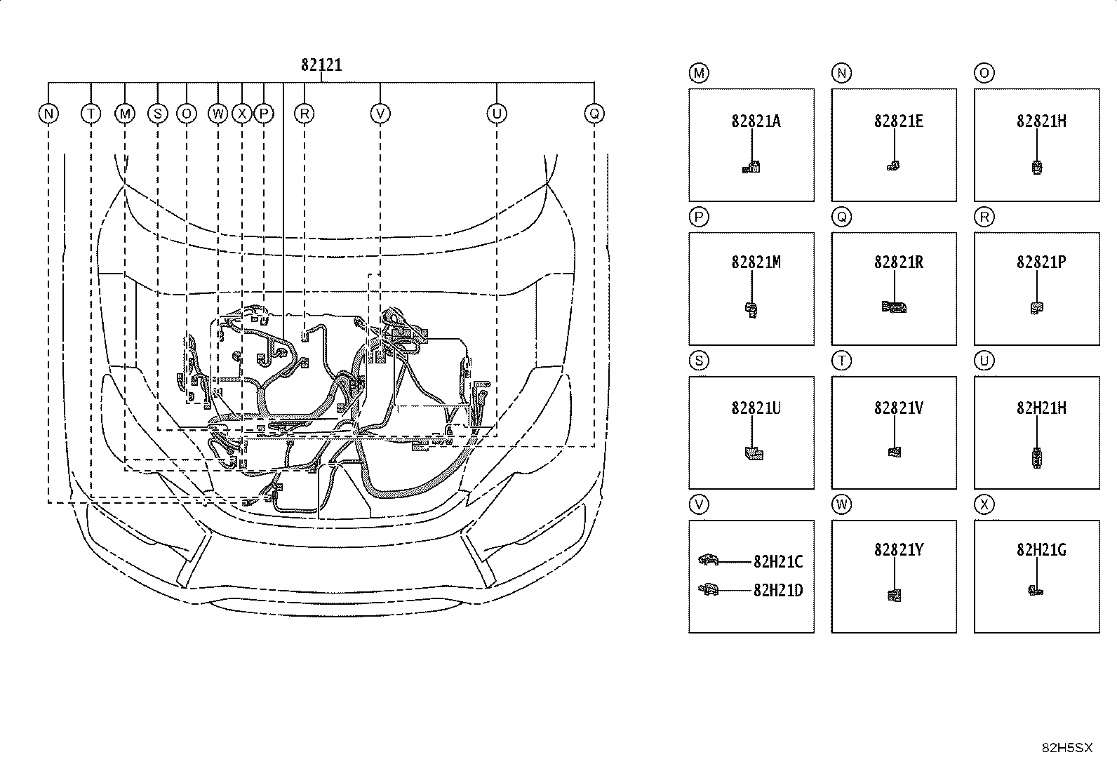 82113-52C40 WIRE, ENGINE ROOM, NO.3 product image