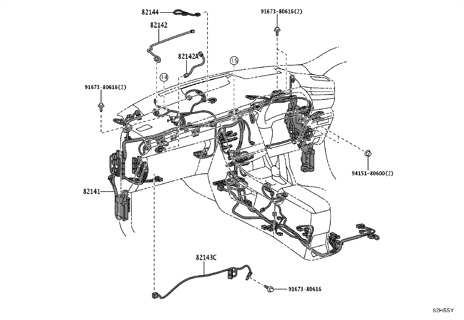 82154-52810 WIRE, REAR DOOR, NO.2 product image