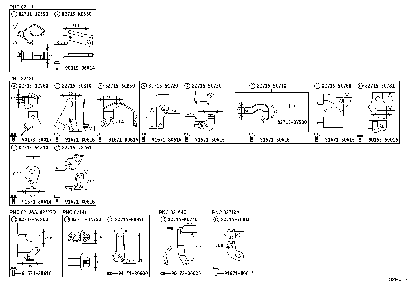 82154-52810 WIRE, REAR DOOR, NO.2 product image