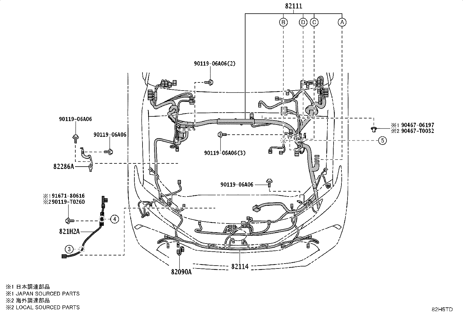 82712-47450 SUPPORT, WIRING HARNESS product image