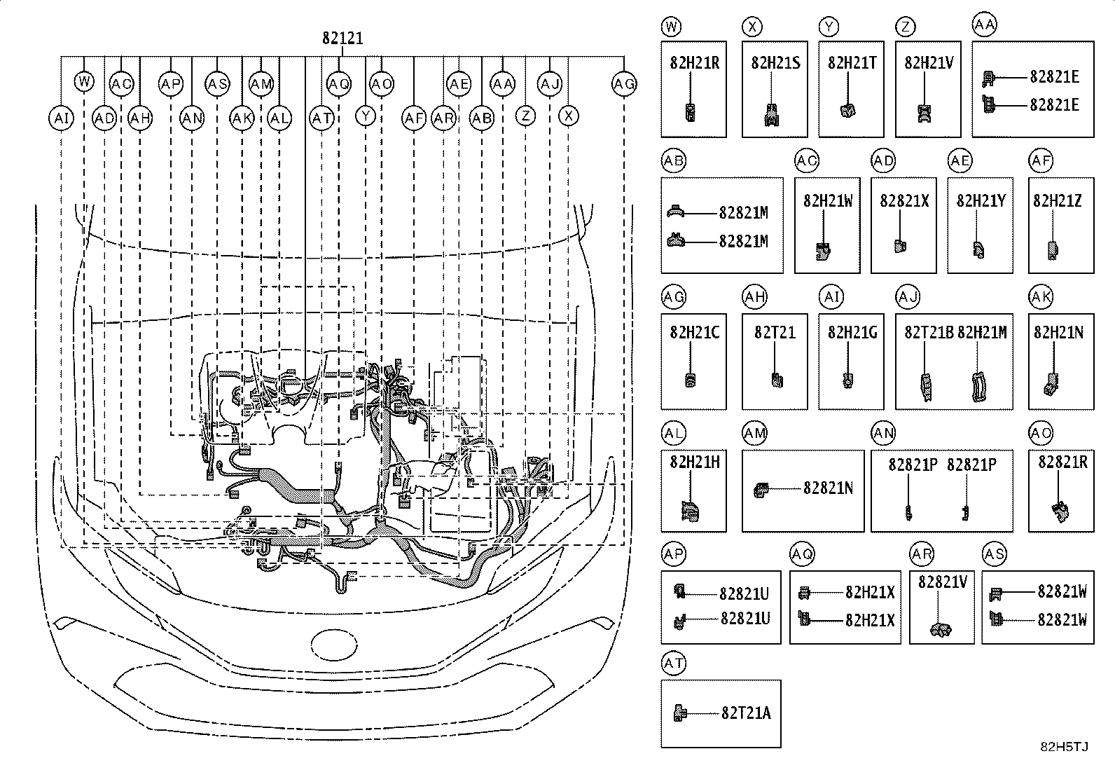82712-47450 SUPPORT, WIRING HARNESS product image