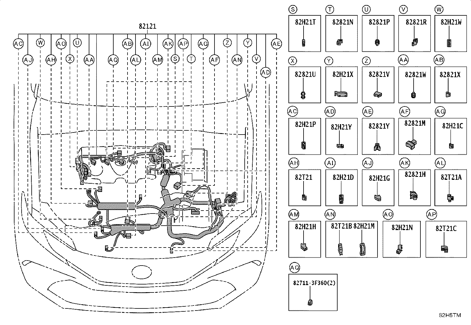 82712-47450 SUPPORT, WIRING HARNESS product image