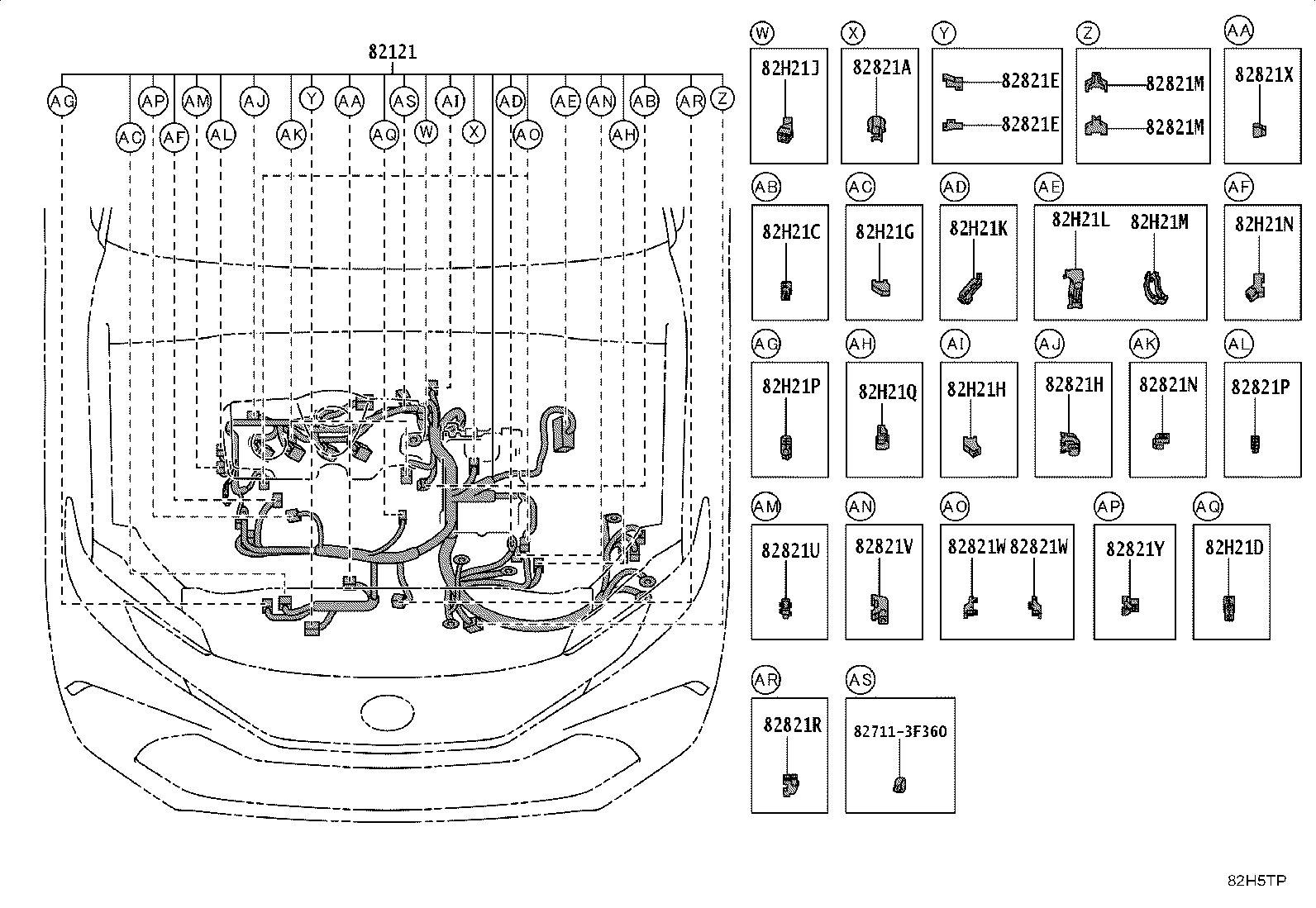 82712-47450 SUPPORT, WIRING HARNESS product image