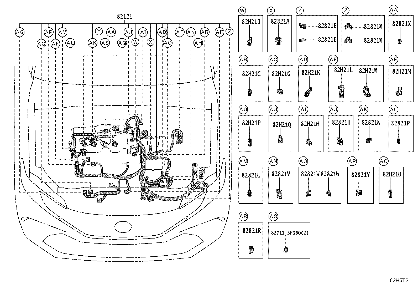 82712-47450 SUPPORT, WIRING HARNESS product image