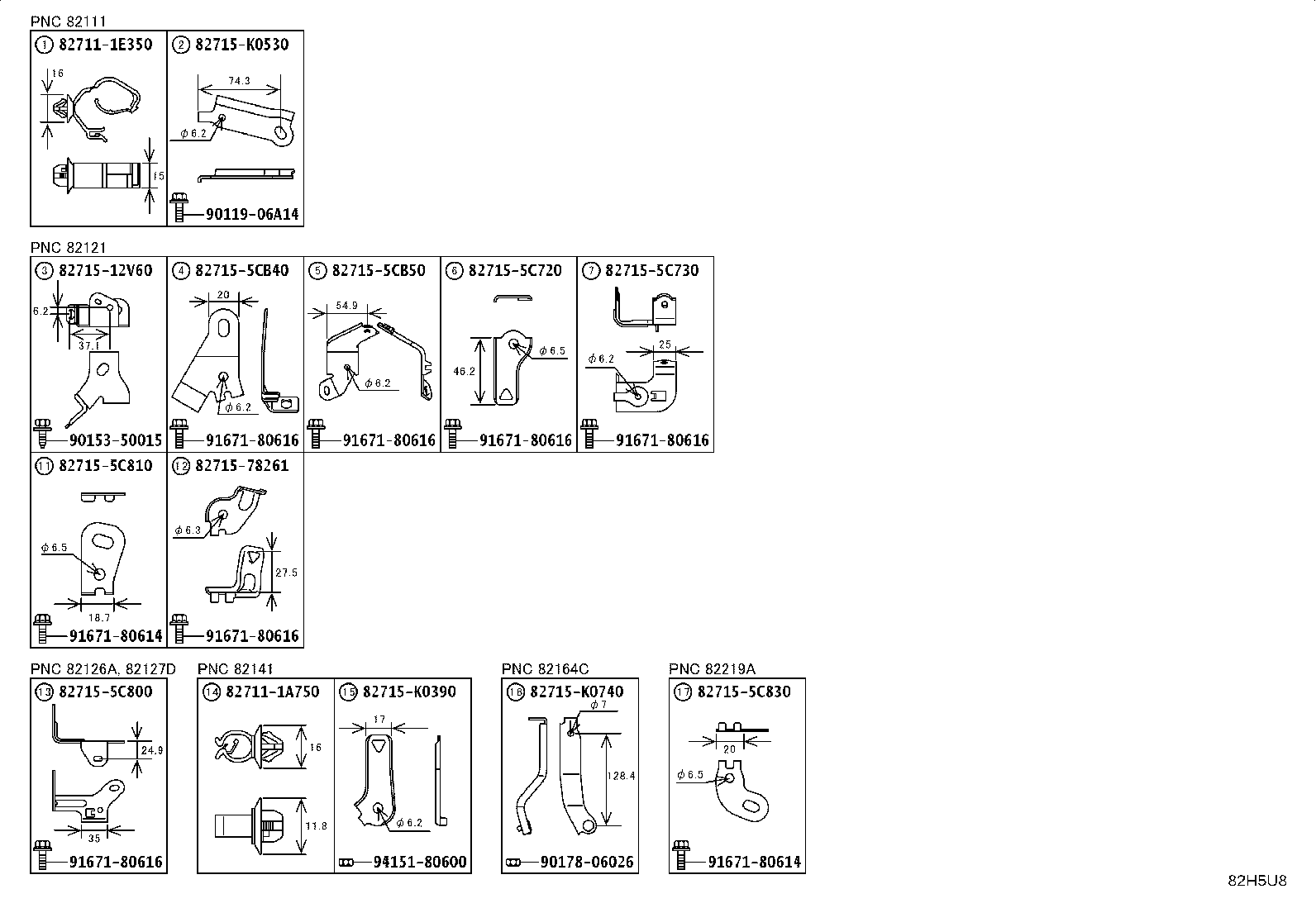 82113-52C40 WIRE, ENGINE ROOM, NO.3 product image