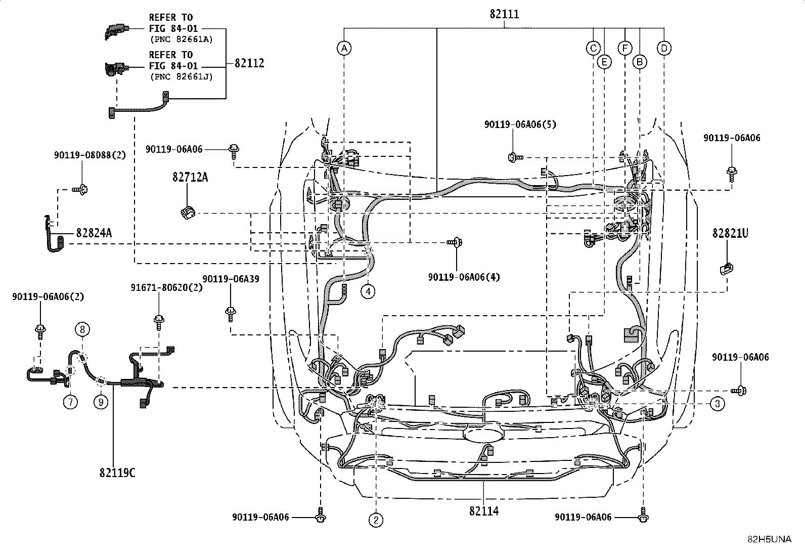 Toyota 82152-35570 WIRE, FRONT DOOR, LH